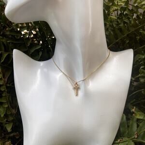 Brenda Grands Cross Necklace Solid Brass New W Tag